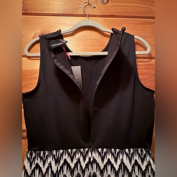 NWT Cynthia Rowley Cocktail Dress Fit and Flare Sleeveless Black & White Medium - Picture 6 of 9